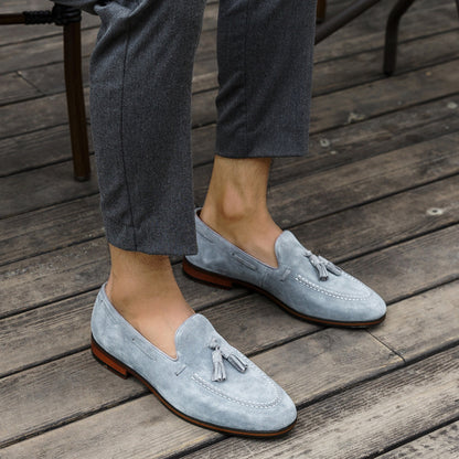 Wynslow | Mocasines de hombre en cuero de ante con borlas y diseño sin cordones