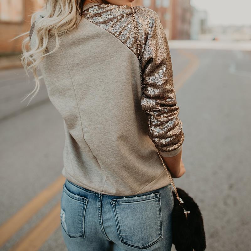 Camri | Camiseta de mujer con lentejuelas de moda para primavera