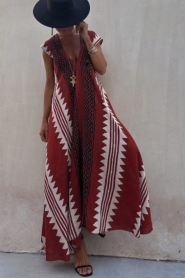 Ana | Vestido maxi estampado etnico elegante