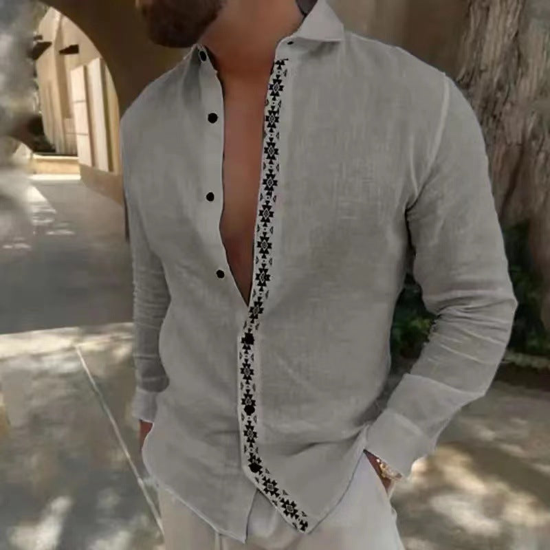Leo - Camisa de lino bordada