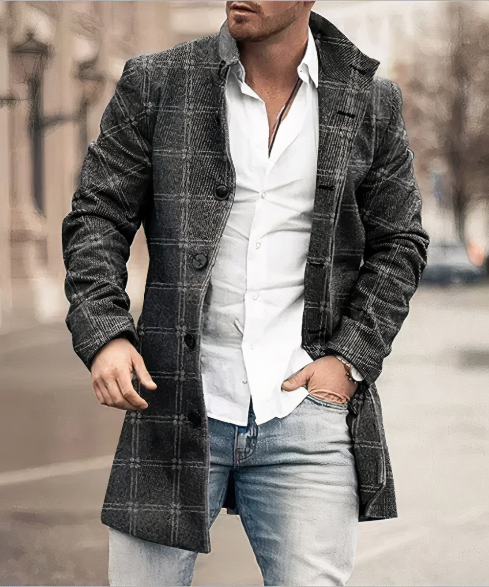 Elíass | Trench coat grueso y cálido para hombre, elegante y con estilo