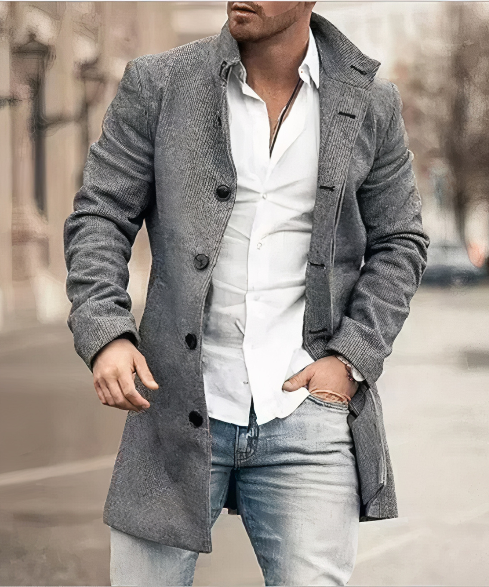 Elíass | Trench coat grueso y cálido para hombre, elegante y con estilo