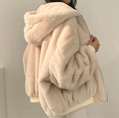 Noir – Chaqueta acolchada negra con capucha para mujer