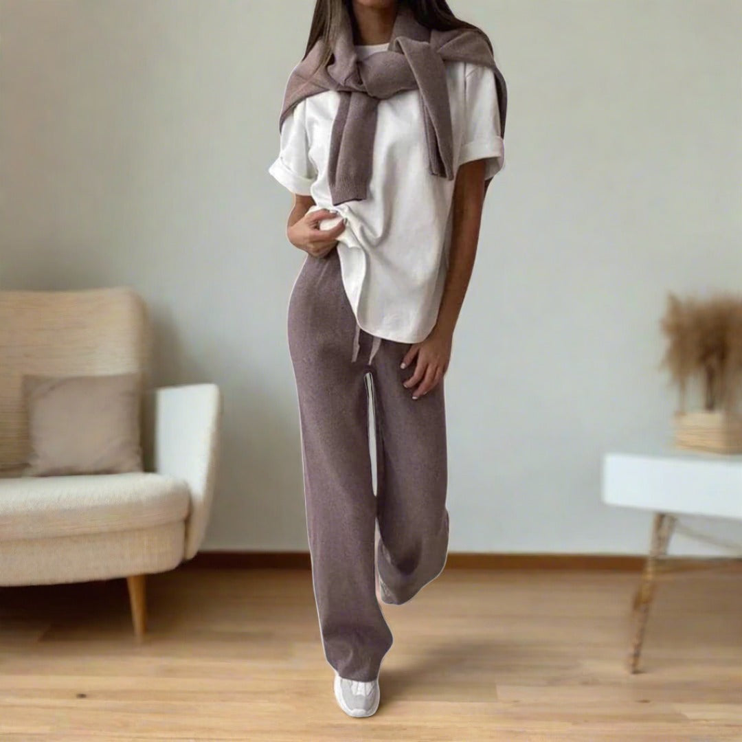 Laila | Conjunto de loungewear de fibra acrílica, invierno, cálido, cómodo