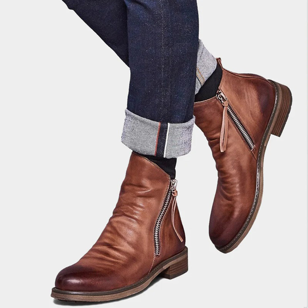 Demétrio | Botas de cuero robustas y elegantes para hombre, ideales para exteriores