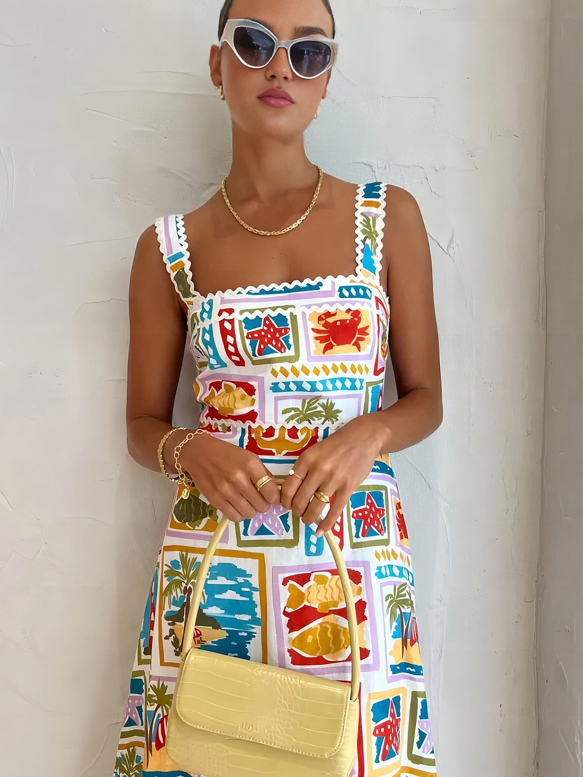 Gabriela - Vestido largo estampado de tirantes