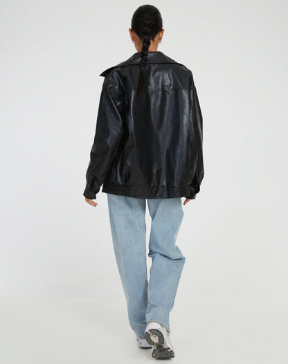 Camila - Chaqueta mujer oversize de cuero sintético