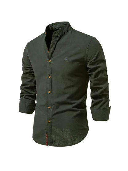 Iván - Camisa de hombre de manga larga con cuello