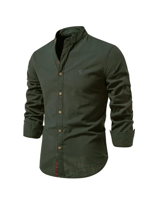 Iván - Camisa de hombre de manga larga con cuello