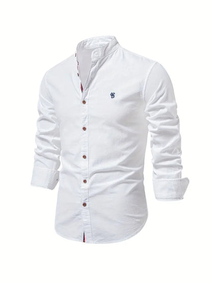 Iván - Camisa de hombre de manga larga con cuello