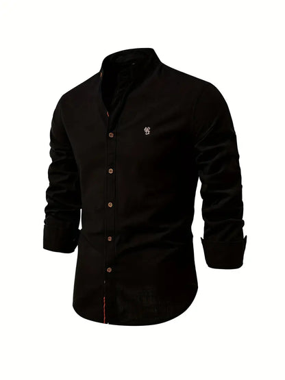 Iván - Camisa de hombre de manga larga con cuello