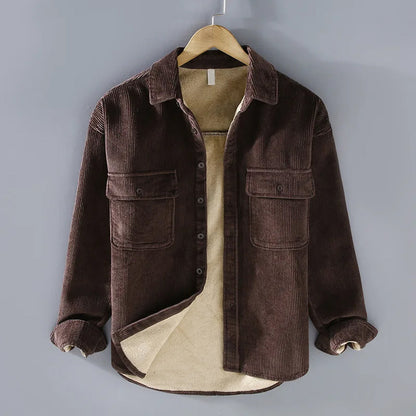 Mateo – Sobrecamisa de pana con interior afelpado para hombre