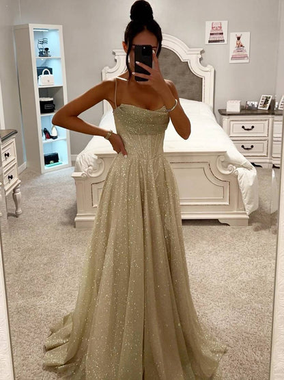Isabella - Vestido Mujer Largo de Fiesta con Tirantes Finos
