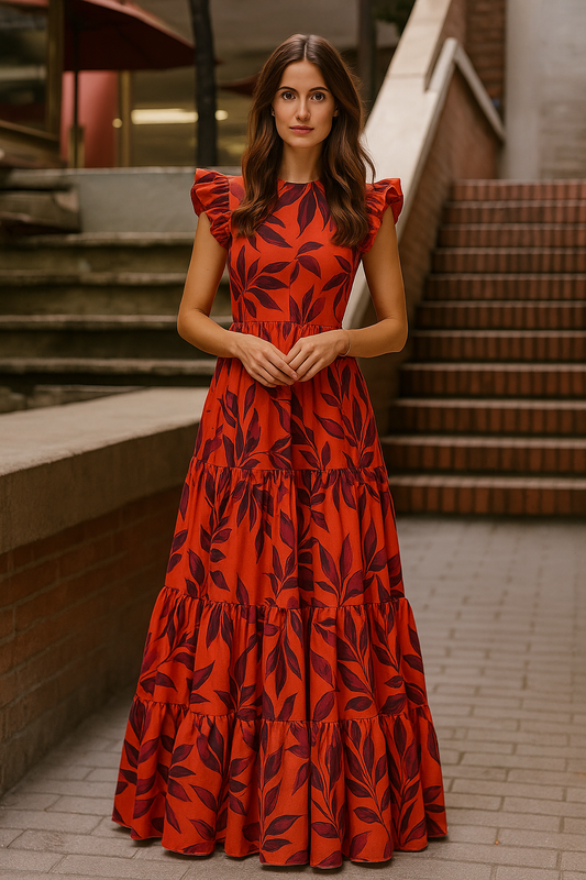 Sofia - Maxivestido floral con volantes