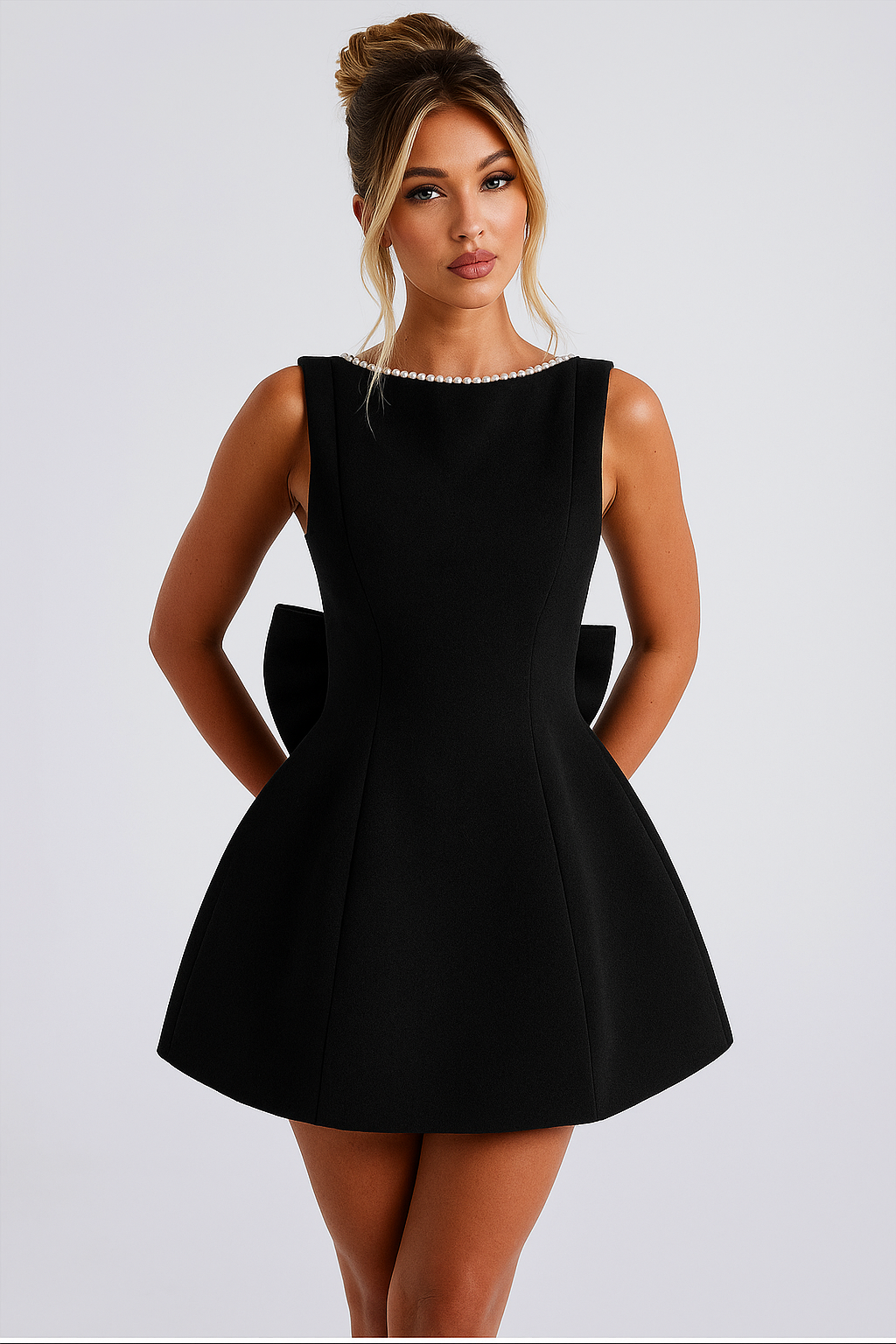 Priscella - Minivestido de cóctel de perlas