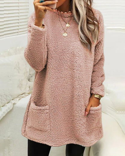 Elena – Sudadera polar oversize con bolsillos