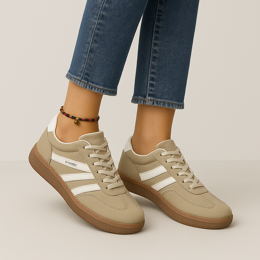Eva – Zapatillas casual de mujer con cordones y franjas laterales