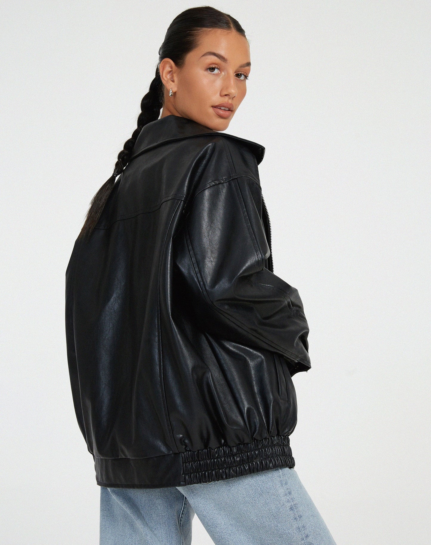 Camila - Chaqueta mujer oversize de cuero sintético