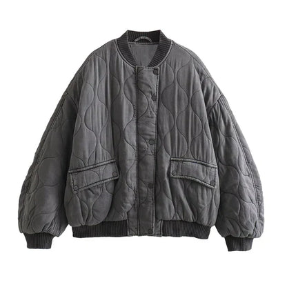 Pluen | Locker sitzende Grise Bomberjacke