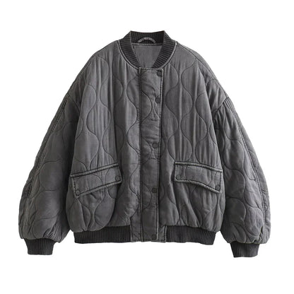 Pluen | Locker sitzende Grise Bomberjacke