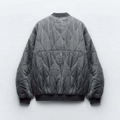 Pluen | Locker sitzende Grise Bomberjacke