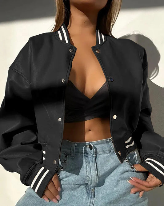 Catalina – Chaqueta estilo universitario de piel sintética