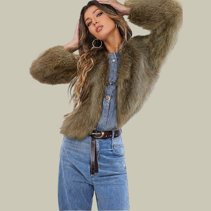 Hildigard | Chaqueta de peluche de piel sintética para la moda de mujeres