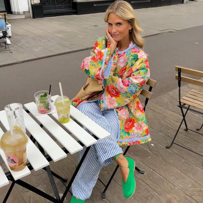 Flora – Chaqueta acolchada de mujer con estampado floral