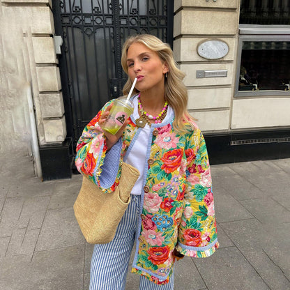 Flora – Chaqueta acolchada de mujer con estampado floral