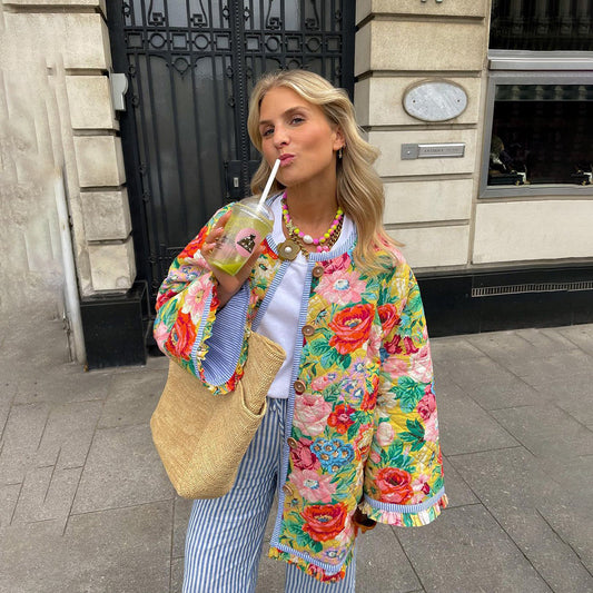 Flora – Chaqueta acolchada de mujer con estampado floral