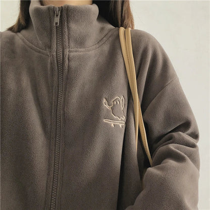 Yosleyny | Sudadera oversized para mujeres con cremallera y bolsillos