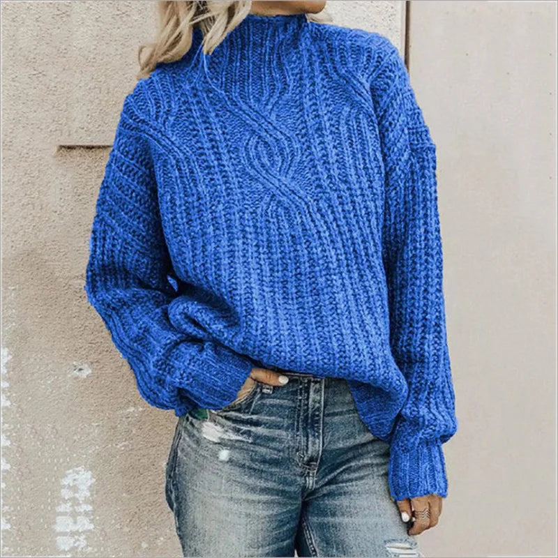 Noa - Jersey cachemira de punto trenzado para mujer estilo casual y cálido