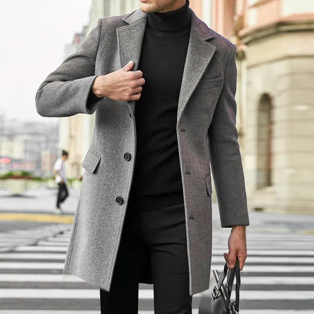 Adrián – Abrigo largo de lana para hombre