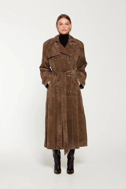 Isidora - Trench largo mujer con cinturón