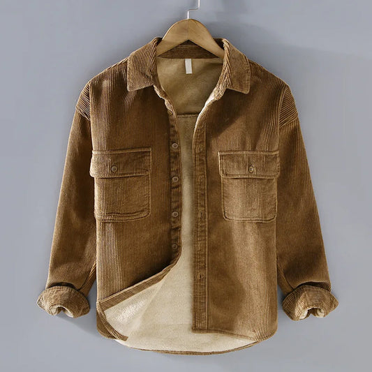 Mateo – Sobrecamisa de pana con interior afelpado para hombre