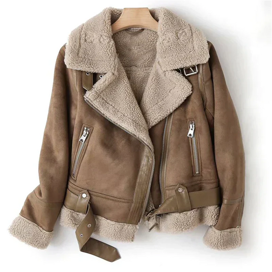 Macie – Chaqueta cálida de invierno con forro de borreguito para mujer