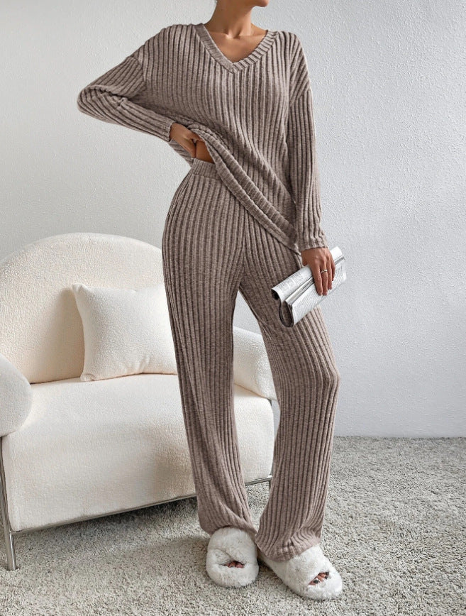 Valeria – Conjunto de punto acanalado para mujer
