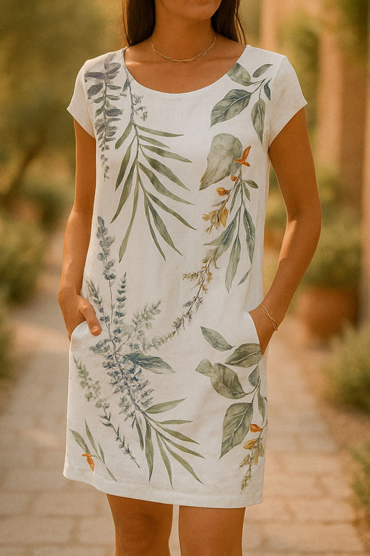 Nerea - Vestido mini estampado botánico