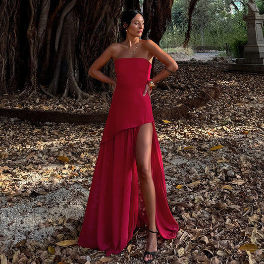 Liza - Elegante vestido largo asimétrico