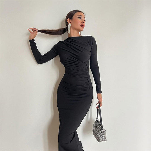 Lucía – Vestido ajustado de manga larga para mujer