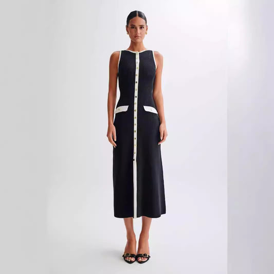 Maribel - Vestido de punto con botones delanteros