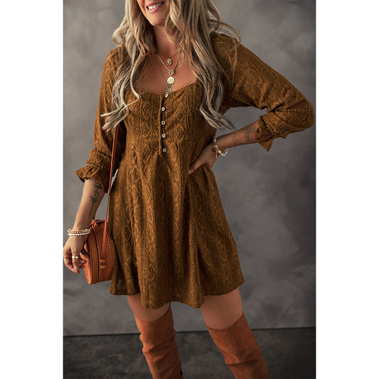 Catalina - Vestido mini con encaje bohemio