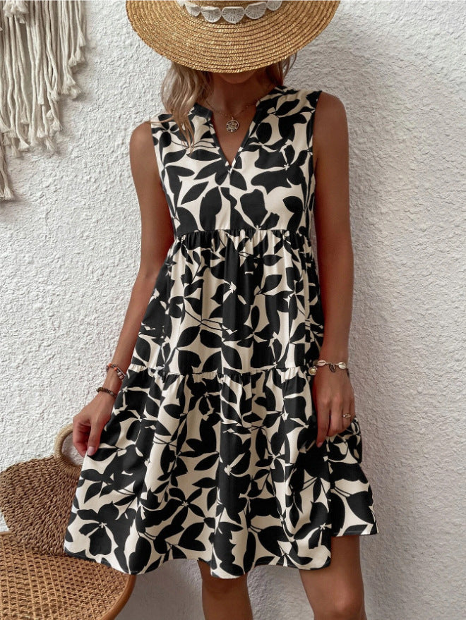 Mirleya - Minivestido estampado sin mangas
