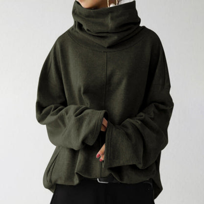 Isla – Sudadera negra de cuello alto para mujer