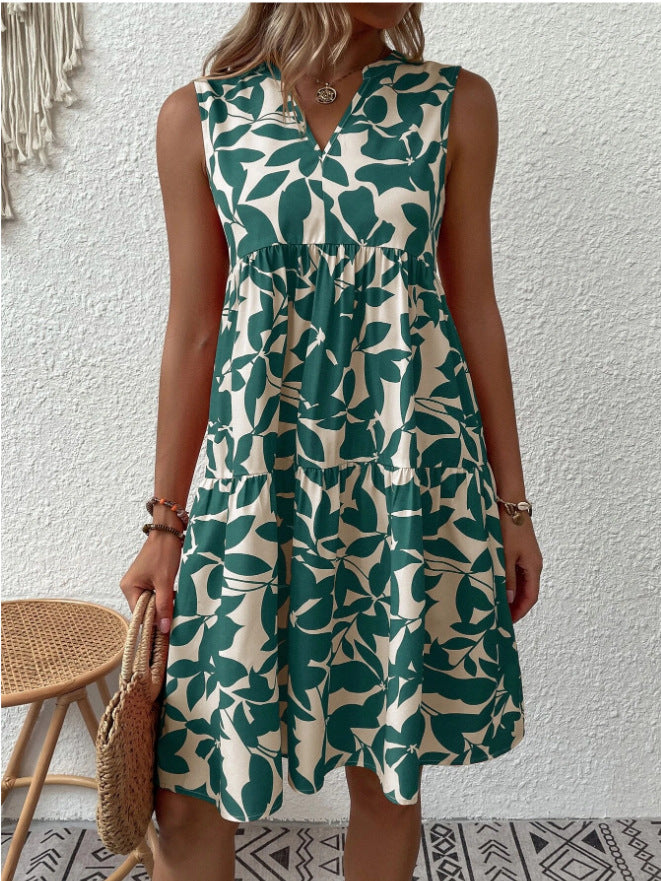 Mirleya - Minivestido estampado sin mangas