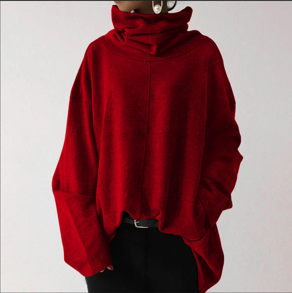 Isla – Sudadera negra de cuello alto para mujer