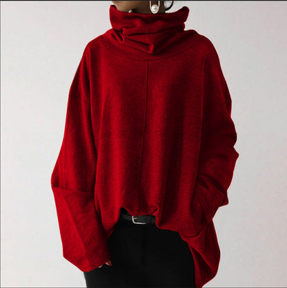 Isla – Sudadera negra de cuello alto para mujer