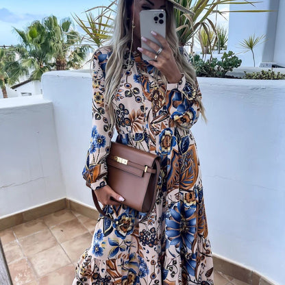 Paloma - Vestido camisero con tiras florales