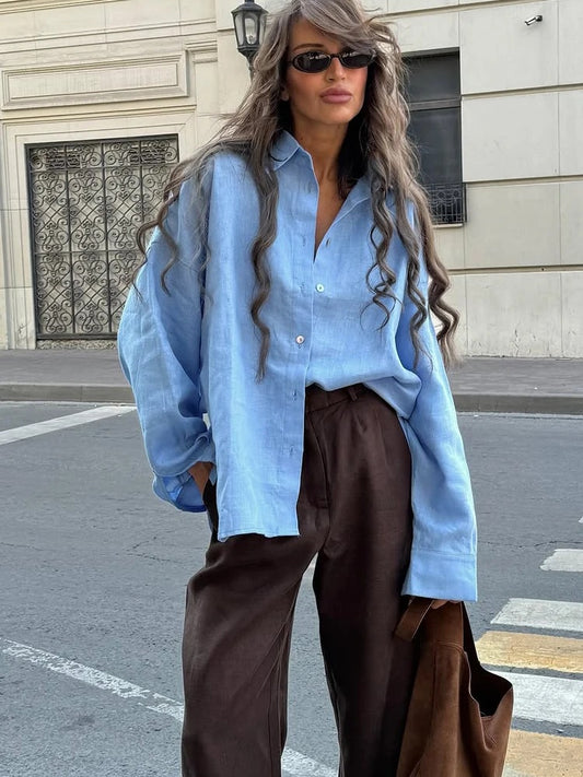 Lorena - Blusa de manga larga con volantes