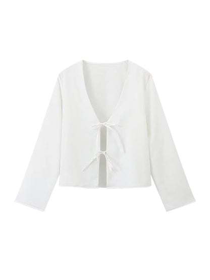 Carmen | Elegante blusa larga con lazo